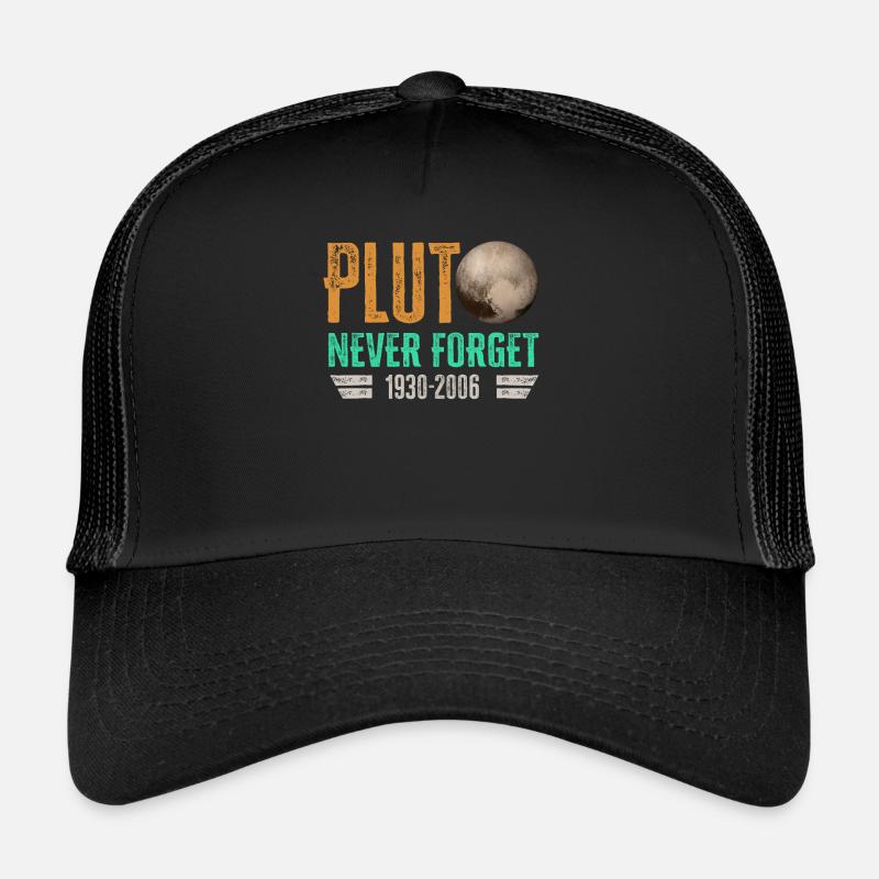 Never Forget Pluto Design Retro Style Funny Space Trucker Cap