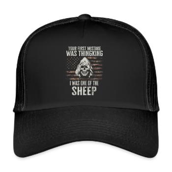 Votre première erreur a été de penser que j’étais un mouton - Casquette trucker  - noir/noir - Devant