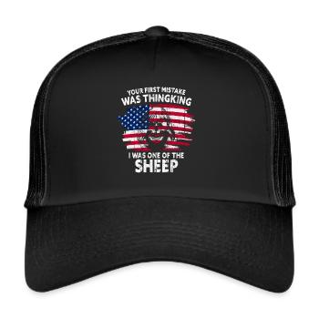 Votre première erreur a été de penser que j’étais un mouton - Casquette trucker  - noir/noir - Devant