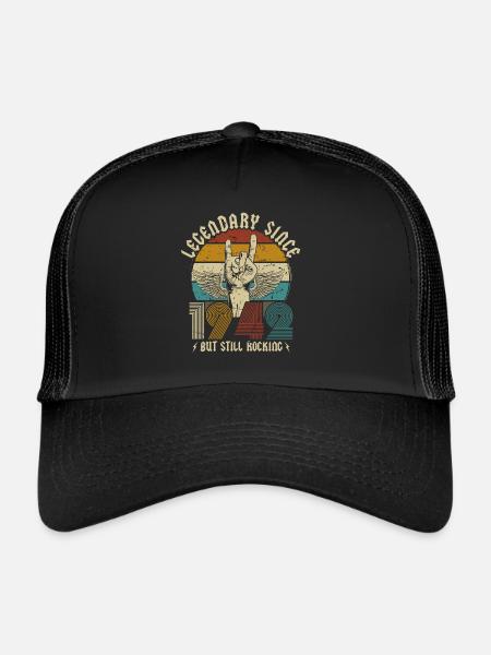 1942 Vintage 80 Anniversaire Rétro - Casquette trucker  - noir/noir - Devant