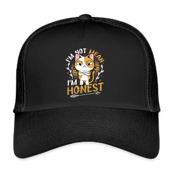 I'm Not Mean I'm Honest Straight Talker - Trucker Cap - black/black - Front