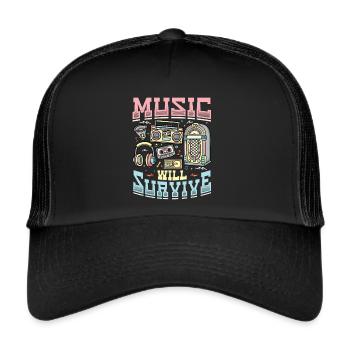Music will survive the music of the old school - Trucker Cap - black/black - Front