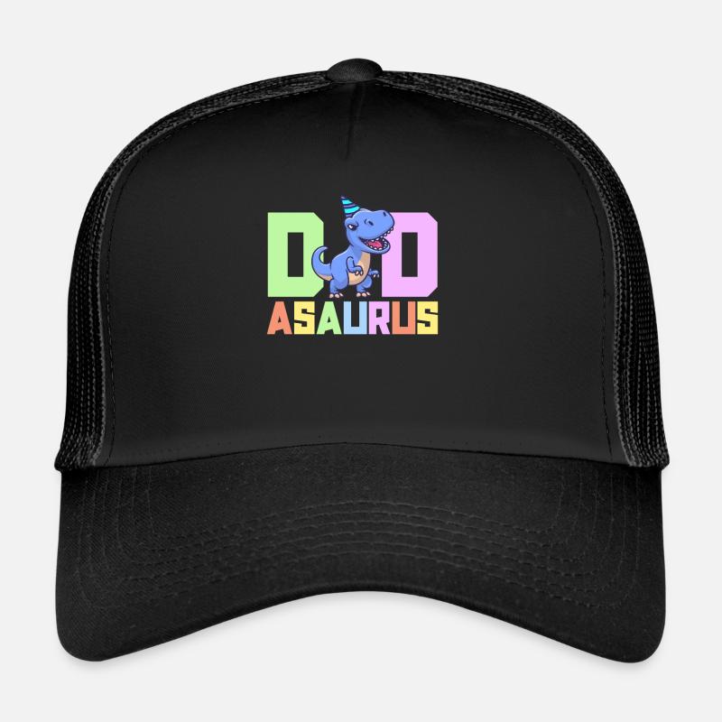 Dad Asaurus Dinosaur Birthday Party TRex Matching Trucker Cap