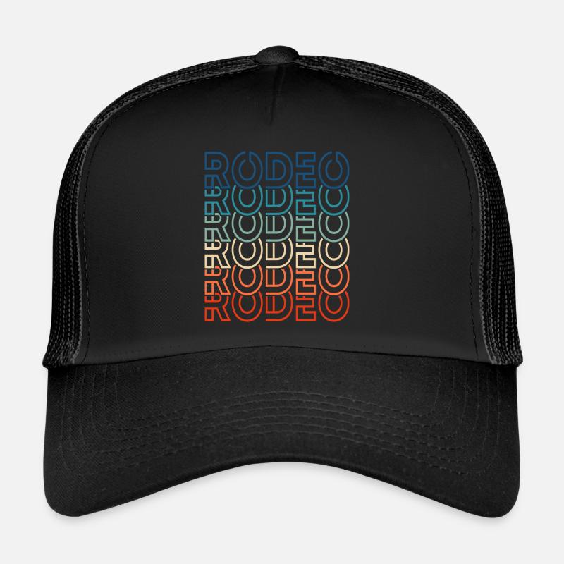 Rodeo Retro Text Cowboy Trucker Cap