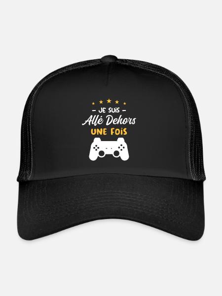 Je Suis Allé Dehors Une Fois - Casquette trucker  - noir/noir - Devant