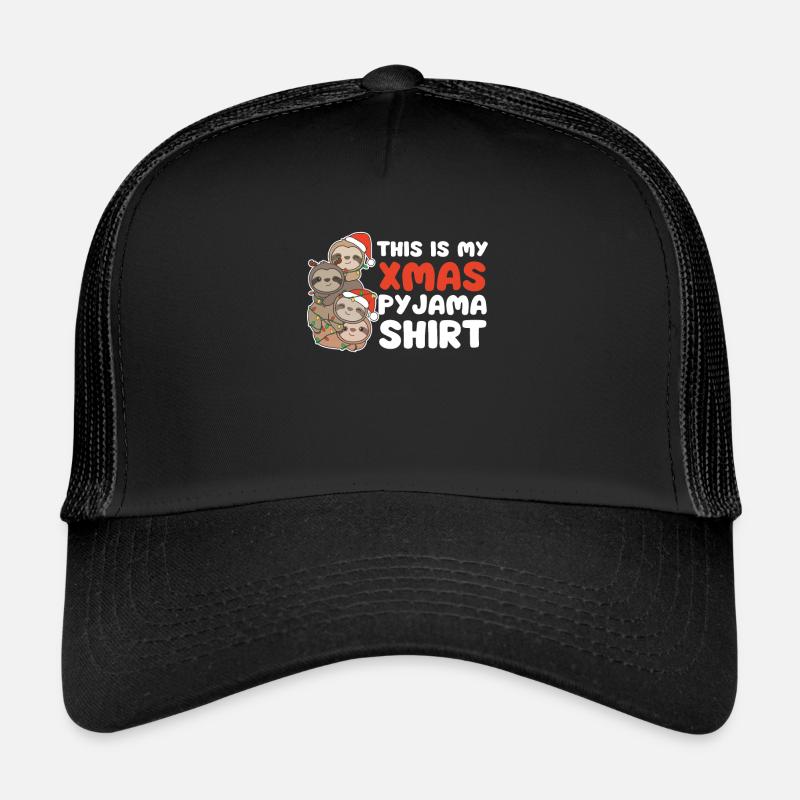 Sloth Christmas Tree Christmas Pajamas Trucker Cap