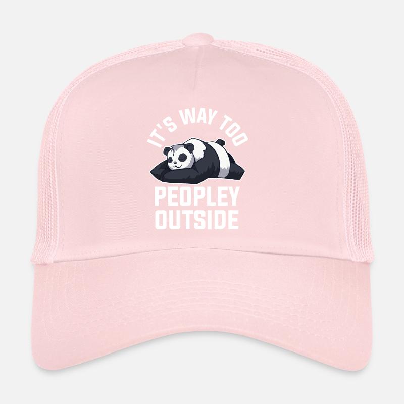 Its Way Too Peopley Outside Panda Bear Gift Trucker Cap