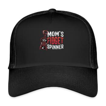 Maman Fidget Spinner mesdames, amateurs de vin. - Casquette trucker  - noir/noir - Devant