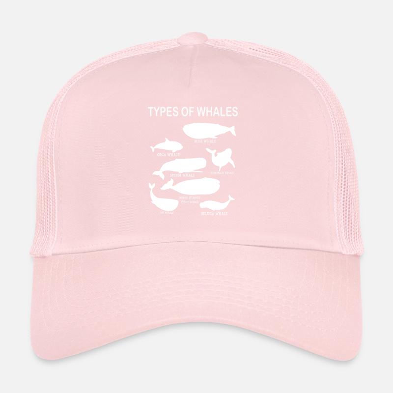 Types de baleines Whale Lovers Whales Espèces de baleines Casquette trucker 