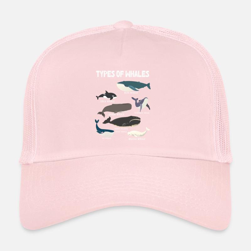 Types de baleines Whale Lovers Whales Espèces de baleines Casquette trucker 