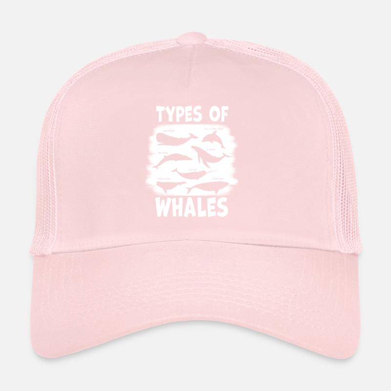 Types de baleines Whale Lovers Whales Espèces de baleines Casquette trucker 
