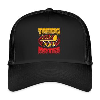 Notizen machen Wortspiele Lustiger Musiklehrer - Trucker Cap - Schwarz/Schwarz - Vorne