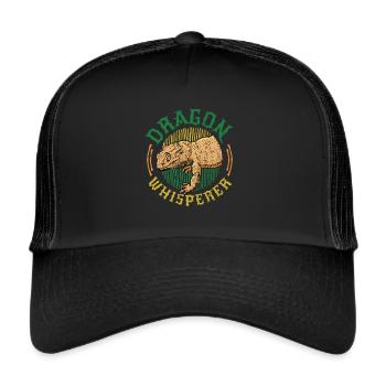 Bearded dragon, whisperer, reptile lover. - Trucker Cap - black/black - Front