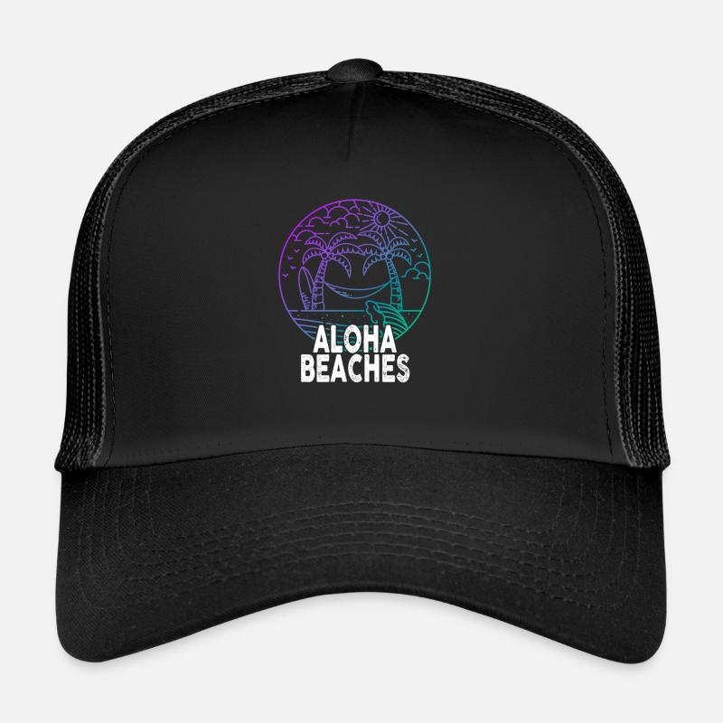 Plages d’Aloha Île tropicale d’été hawaïenne Casquette trucker 
