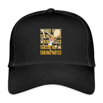 Notizen machen Wortspiele Lustiger Musiklehrer - Trucker Cap - Schwarz/Schwarz - Vorne