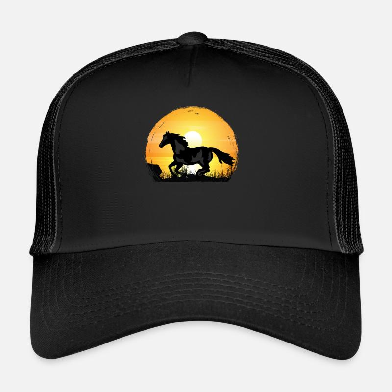 Sonnenuntergang - Malen Sie Pferd Trucker Cap