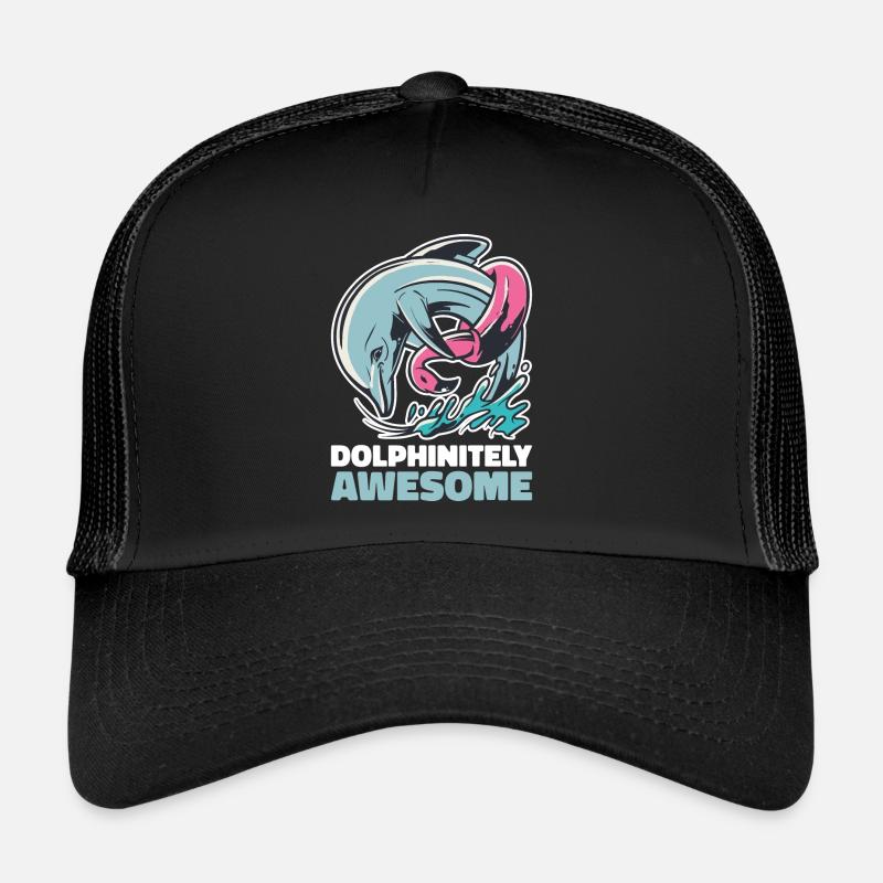 Retro Dolphin Dolphin Gift Trucker Cap