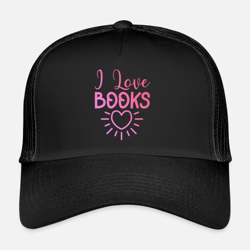 Ich liebe Bücher - Trucker Cap - Schwarz/Schwarz