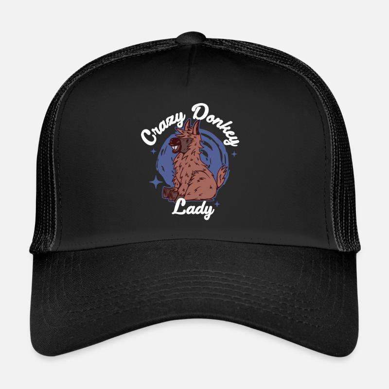 Crazy Donkey Lady Donkey Cadeau Casquette trucker 