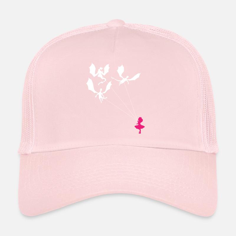 Lustiges Trendiges Kleines Mädchen Mit Drachen Trucker Cap
