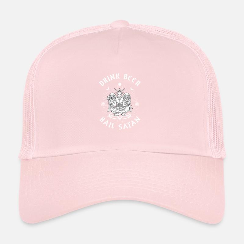 Boire de la bière Hail Satan Baphomet Occult Casquette trucker 