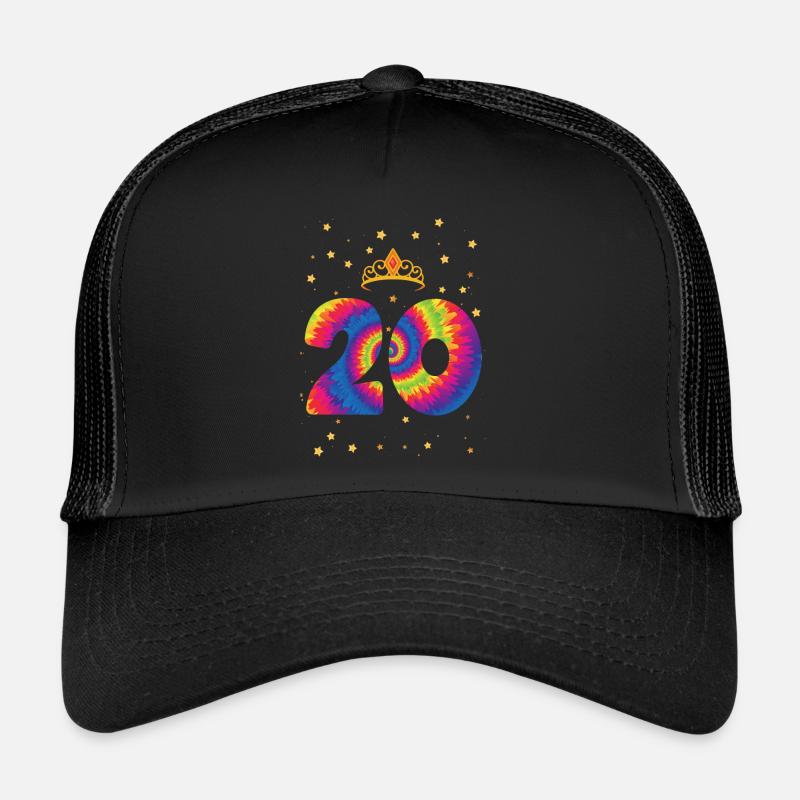 20. Geburtstag Krone | Tie Dye Themed Geburtstag Trucker Cap