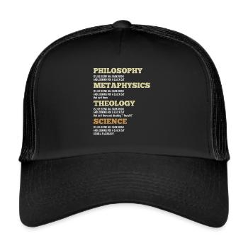 Philosophie Métaphysique Théologie Science Chat noir - Casquette trucker  - noir/noir - Devant