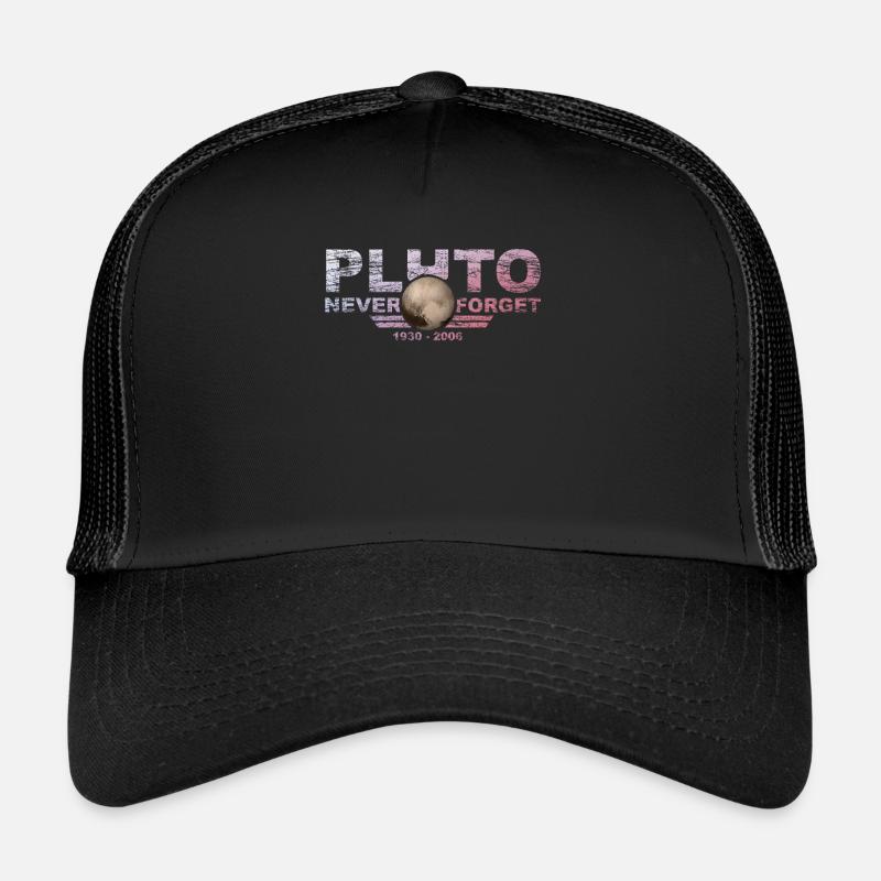 Never Forget Pluto Design Retro Style Funny Space Trucker Cap