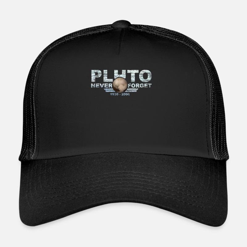 Never Forget Pluto Design Retro Style Funny Space Trucker Cap