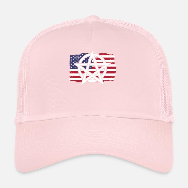 Drapeau américain Sorcellerie Wizardry Pentagram Casquette trucker 