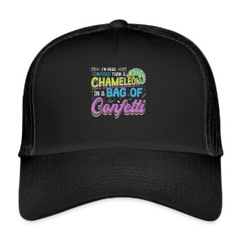 Plus confus qu’un caméléon - Casquette trucker  - noir/noir - Devant