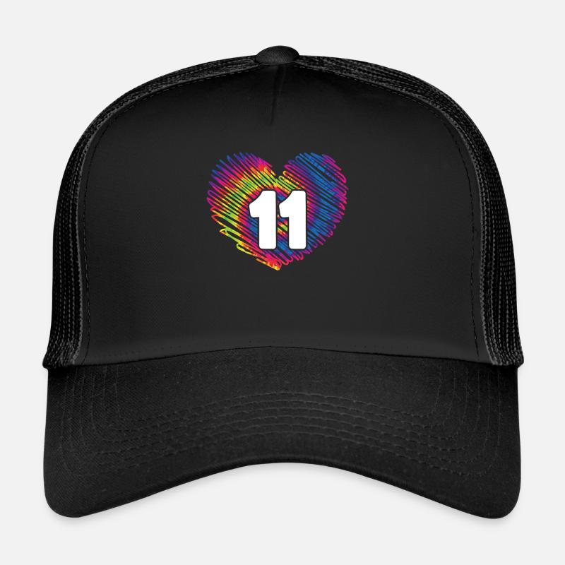 11. Geburtstag Herz Tie Dye | Tie Dye Themed Trucker Cap