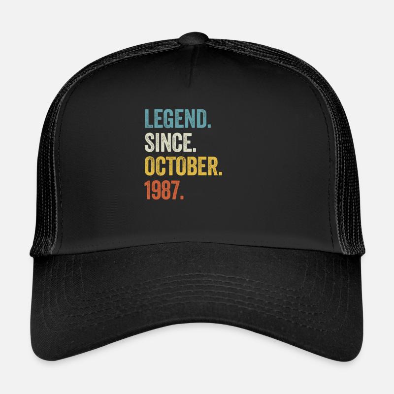 Légende Depuis octobre 1987 35e anniversaire Casquette trucker 
