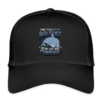 Marine Biologist Life Hat Porpoise - Trucker Cap - black/black - Front