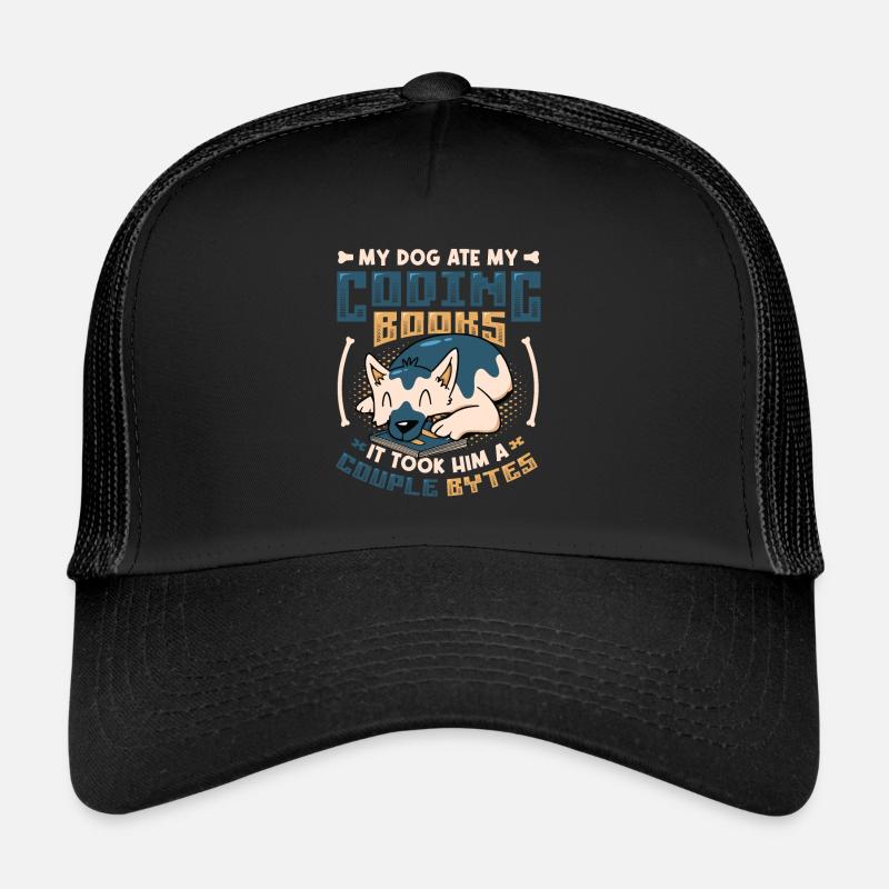 Dog Bytes Code Computer Joke Programming Trucker Cap