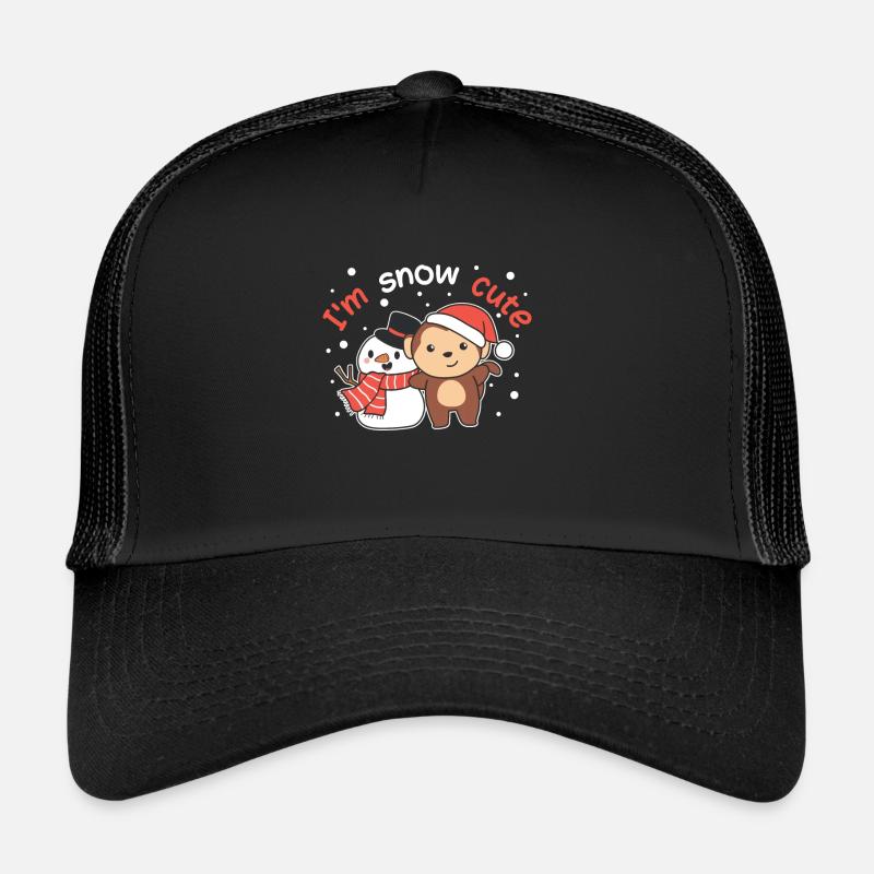 Monkey I'm snow cute snowman snow pun Trucker Cap