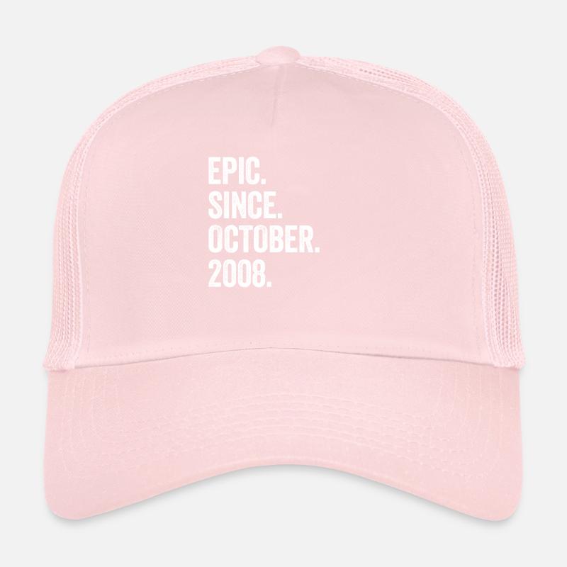14 Years Old Epic Since October 2008 14th Birthday Trucker Cap