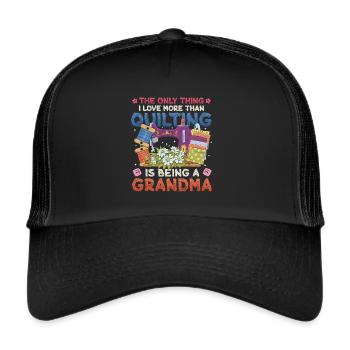 Nähen Quilter Oma Quilten - Trucker Cap - Schwarz/Schwarz - Vorne