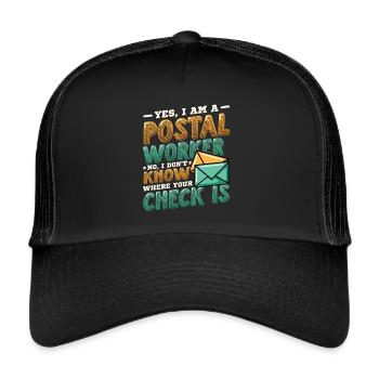 Funny postal workers post office - Trucker Cap - black/black - Front