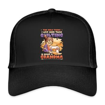Nähen Quilter Oma Quilten - Trucker Cap - Schwarz/Schwarz - Vorne