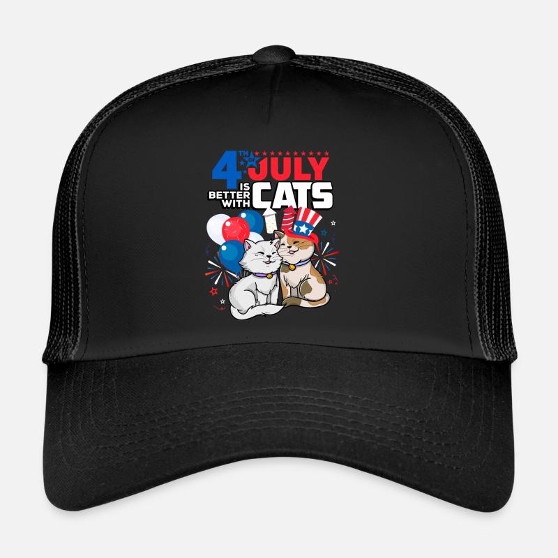 Der 4. Juli Ist Besser Mit Katzen Trucker Cap