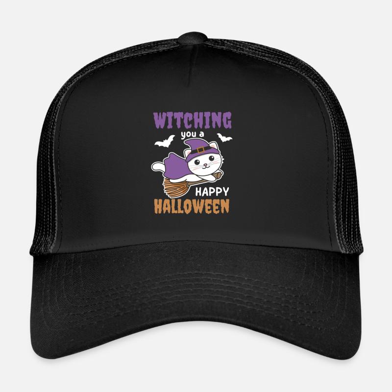 Sorcière Chat Sorcière Sorcières Vous Sorcelant un Joyeux Halloween Casquette trucker 