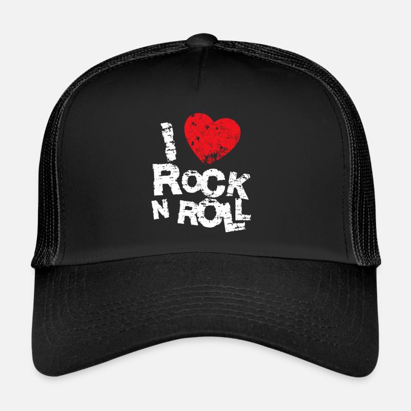 J’ADORE LE ROCK N ROLL. - Casquette trucker  - noir/noir