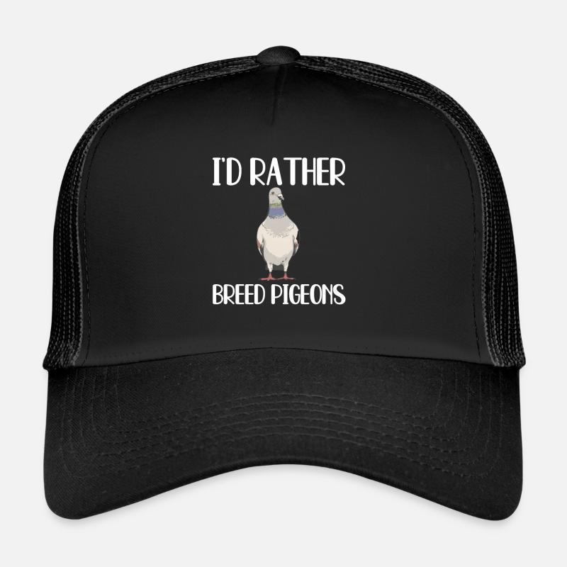 Tauben Züchten Geschenk - Trucker Cap - Schwarz/Schwarz