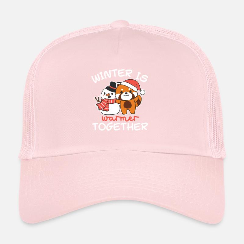 Roter Panda Winter is warmer together Schneemann Trucker Cap