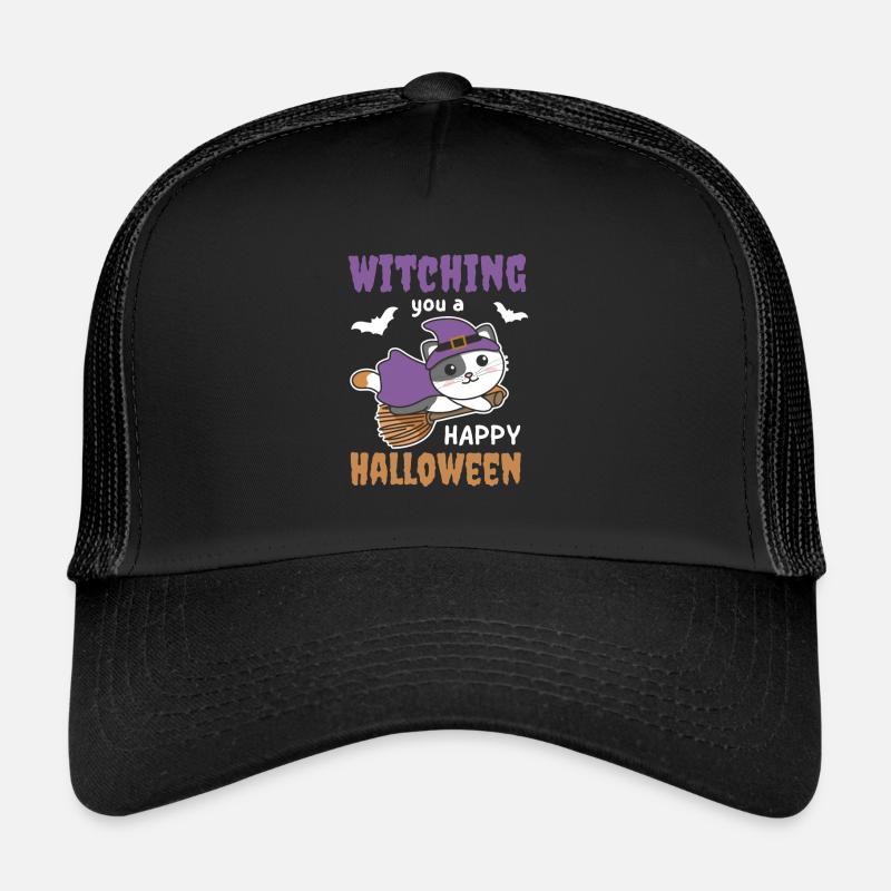 Sorcière Chat Sorcière Sorcières Vous Sorcelant un Joyeux Halloween Casquette trucker 