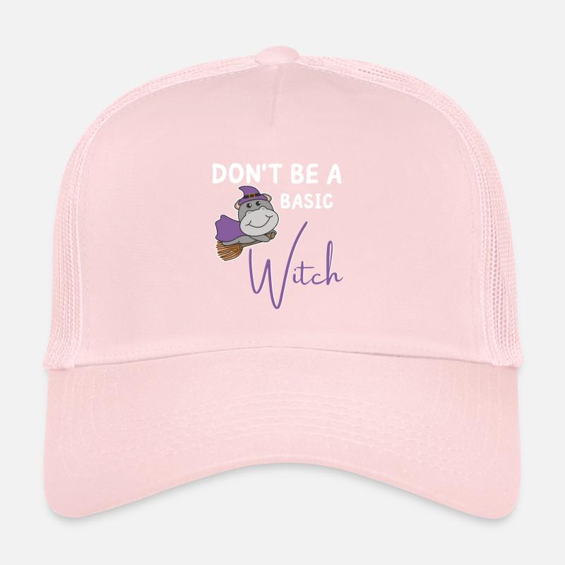 Hippo Halloween Witch Witches don't be a basic witch Trucker Cap