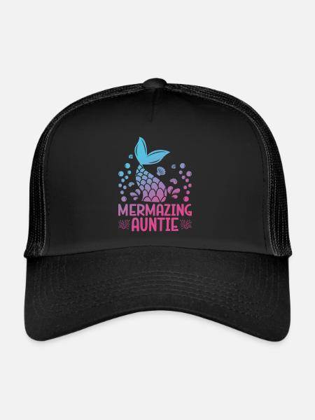 Mermazing Auntie Fantasy Mermaid Story - Casquette trucker  - noir/noir - Devant