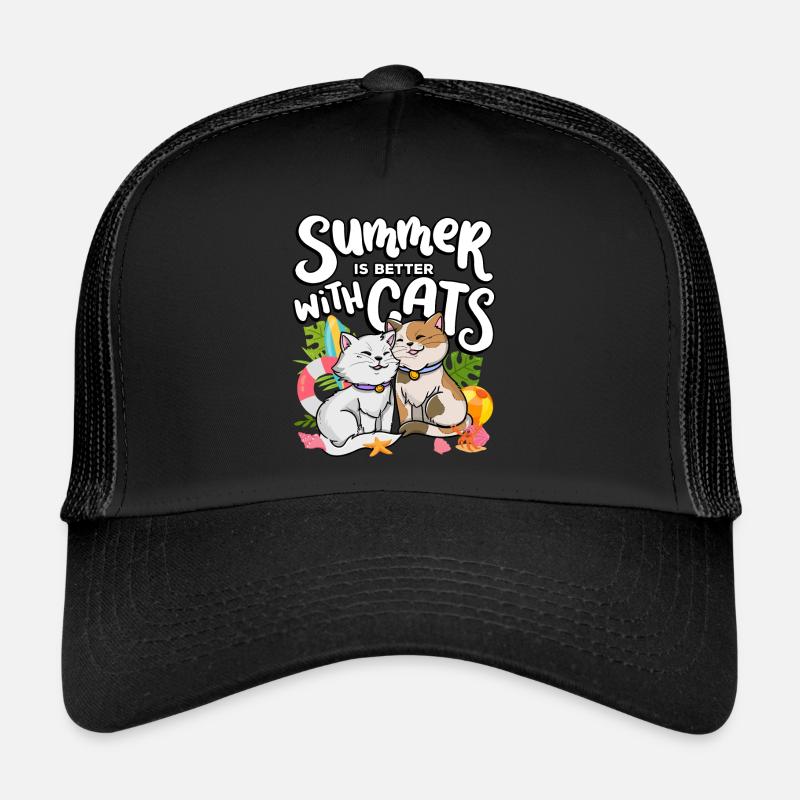 Summer is better with cats Summer Pet Lover Trucker Cap