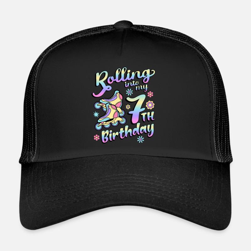 Rouler dans mon 7e anniversaire Roller Skater Inline Casquette trucker 